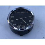 A Smiths black faced 0-80mph chronometric speedometer.