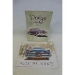 A Dodge Kingsway sales brochure for 1951 and another Dodge brochure for 1959.