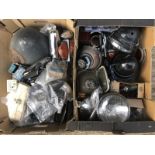 Two boxes of assorted lamps and spares.