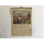 An Esso 1953 pictorial hanging calendar, complete with all months, illustrations signed: Berry.