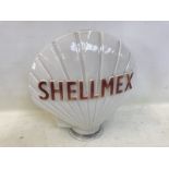 A Shellmex glass petrol pump globe with minor chipping to neck.