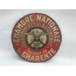 An early French embossed tin advertising sign - Chambre Nationale du Commerce de L'automobile