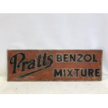 A rare and early Pratts Benzole Mixture rectangular aluminium advertising sign, 36 x 12".