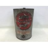 A Morrisol brand engine oil five gallon drum, in original condition.