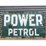 A Power Petrol rectangular enamel sign, 60 x 36".