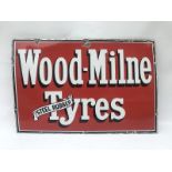 A good Wood-Milne Steel Rubber Tyres rectangular enamel sign by Patent, with excellent gloss, 36 x