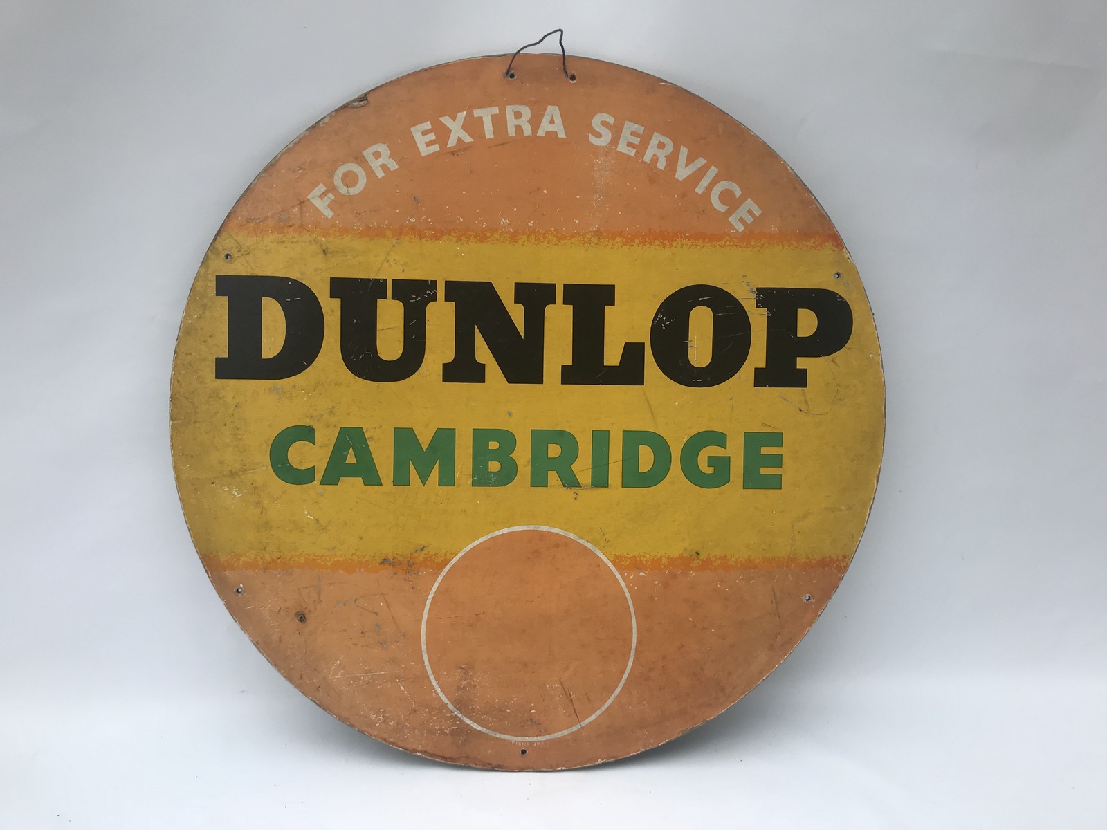 A Dunlop Cambridge tyre insert showcard, 3 3/4" diameter.