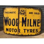 A large Wood-Milne Motor Tyres rectangular enamel sign, 60 x 40".