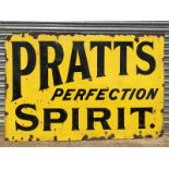 A large Pratt's Perfection Spirit rectangular enamel sign by Protector, 72 x 48 1/2".