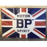 A BP Motor Spirit Union Jack enamel sign by Chromo dated November 1925, 54 x 36".