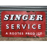 A Singer Service rectangular enamel sign, 48 x 28".