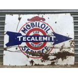 A Mobiloil Tecalamit Car Valeting Service rectangular enamel sign, 40 x 30".