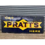A Get Pratt's Here rectangular enamel sign by Franco, 72 x 30".