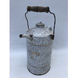 A three litre petroleum enamel kettle.