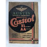 A Castrol Austin Recommend tin advertising sign, in good condition, 13 1/2 x 19 1/4".