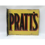 A Pratt's double sided enamel sign with hanging flange, by Franco, 21 x 18".