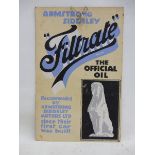 A Filtrate pictorial showcard promoting Armstrong Siddeley - The Official Oil, 13 1/2 x 21".