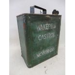 A Wakefield Castrol Motor Oil two gallon petrol can.