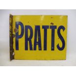 A Pratts double sided enamel sign with hanging flange by Imperial Enamel Company, dated October