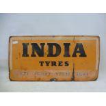 An India Tyres rectangular enamel sign, 36 x 18".