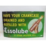 A rare Essolube part pictorial rectangular enamel sign 'Have your crankcase drained and refilled