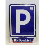 A B.F. Goodrich Parking enamel sign, 15 3/4 x 23 1/2".
