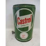 A Castrol Motor Oil Hypoy LS Gear Oil five gallon drum with dispensing tap.