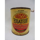 An unusual French Graisses Equateur cylindrical tin, in good condition.