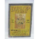 A very rare Dunlop Tyres showcard in the form of a playing card set within it's original grey