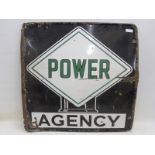 A Power Agency enamel sign, 35 x 35".