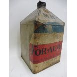 A rare gallon pyramid can with label to the front: For Aero Guaranteed to Pass The Air Ministry