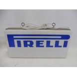 A Pirelli double sided hanging lightbox, 25 1/4" wide x 12" high x 5 3/4" deep.