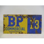 A BP Commercial Guaranteed rectangular enamel sign, 36 x 18".