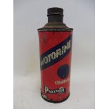 A Price's Motorine Gear Oil cylindrical quart can.