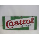 A Belgian Castrol Motor Oil rectangular enamel sign, 48 1/2 x 18 3/4".