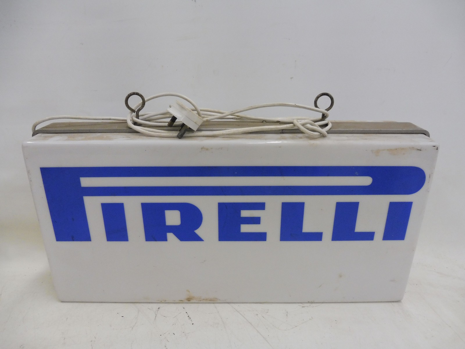 A Pirelli double sided hanging lightbox, 25 1/4" wide x 12" high x 5 3/4" deep. - Image 2 of 2