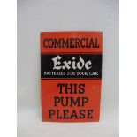 An Exide Batteries 'Commercial' rectangular tin advertising sign by Chloride Batteries Limited, 9