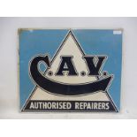 An unusual and rare CAV Authorised Repairers rectangular tin advertising sign, 28 x 23".