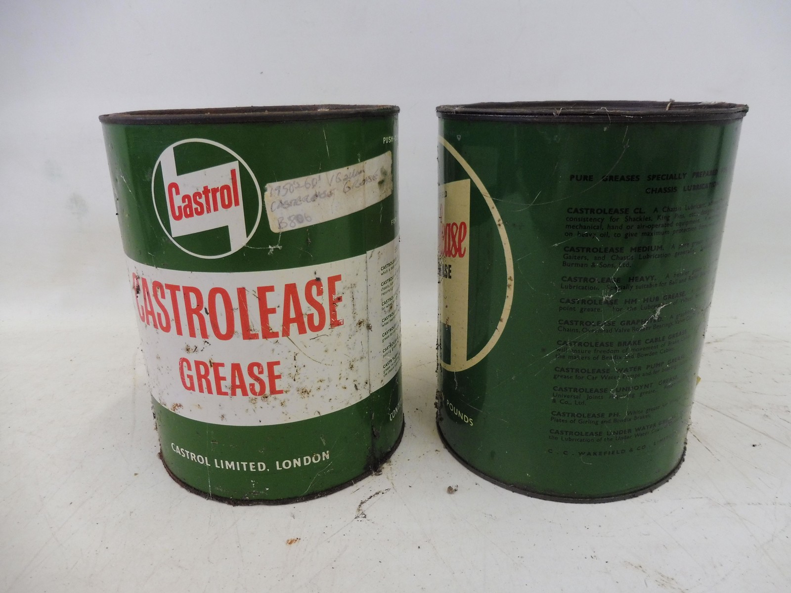 A Wakefield Castrolease 7lb grease tin and a later version circa 1950s. - Image 2 of 2