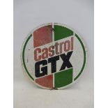 A Castrol/Castrol GTX circular aluminium advertising sign for spinning on a forecourt frame, 23 3/4"