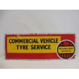 A Dunlop Stock Commercial Vehicle Tyre Service rectangular enamel sign by Wildman and Meguyer