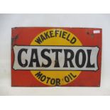 A Wakefield Castrol Motor Oil rectangular enamel sign, 29 1/2 x 19 1/2".