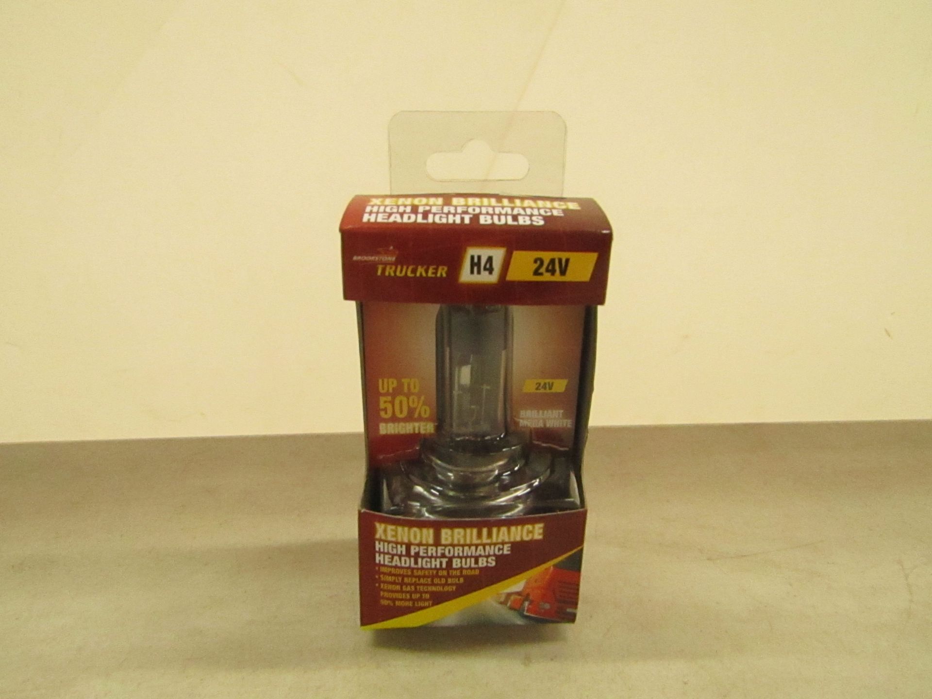 5x Brookstone 24v H4 Xenon headlight bulbs, new and packaged.
