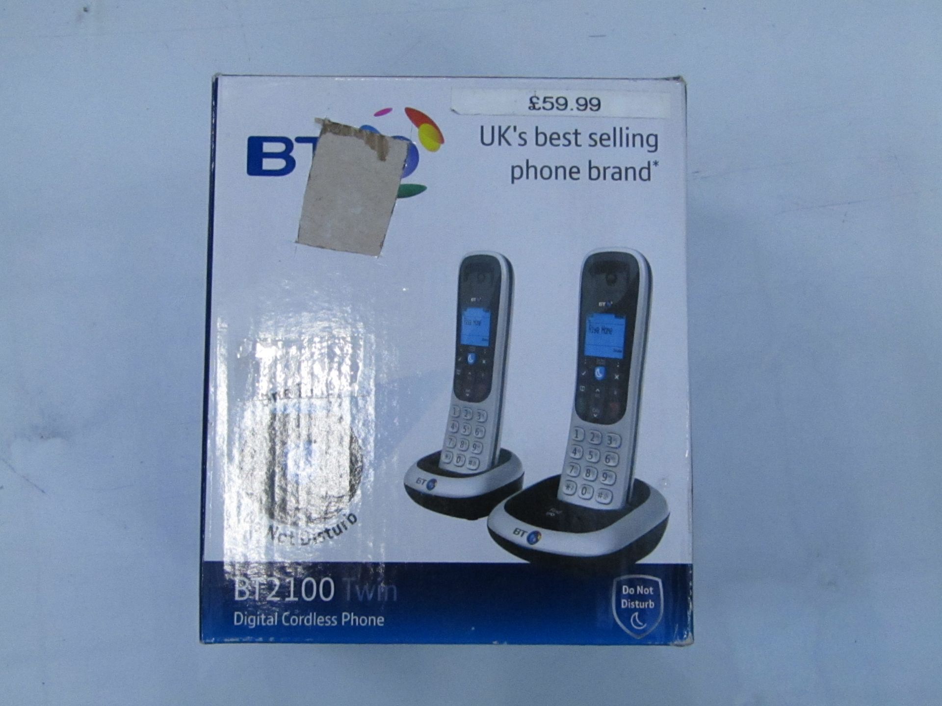 BT2100 twin set of Cordless Digital telephone, Boxed and Complete but unchecked