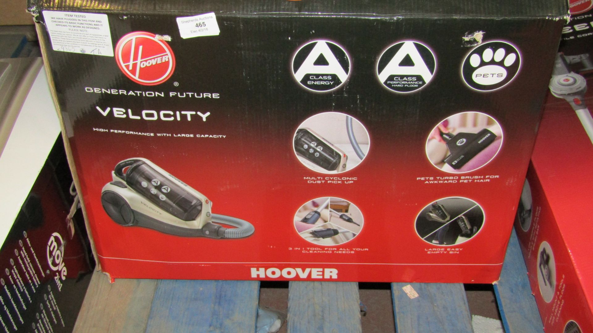 Hoover Velocity vacuum cleaner, tested working and boxed