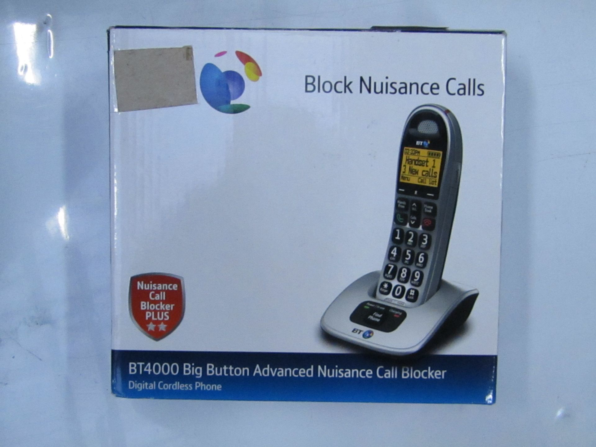 BT4000 Big Button Cordless Digital telephone with call Blocker, Boxed and Complete but unchecked