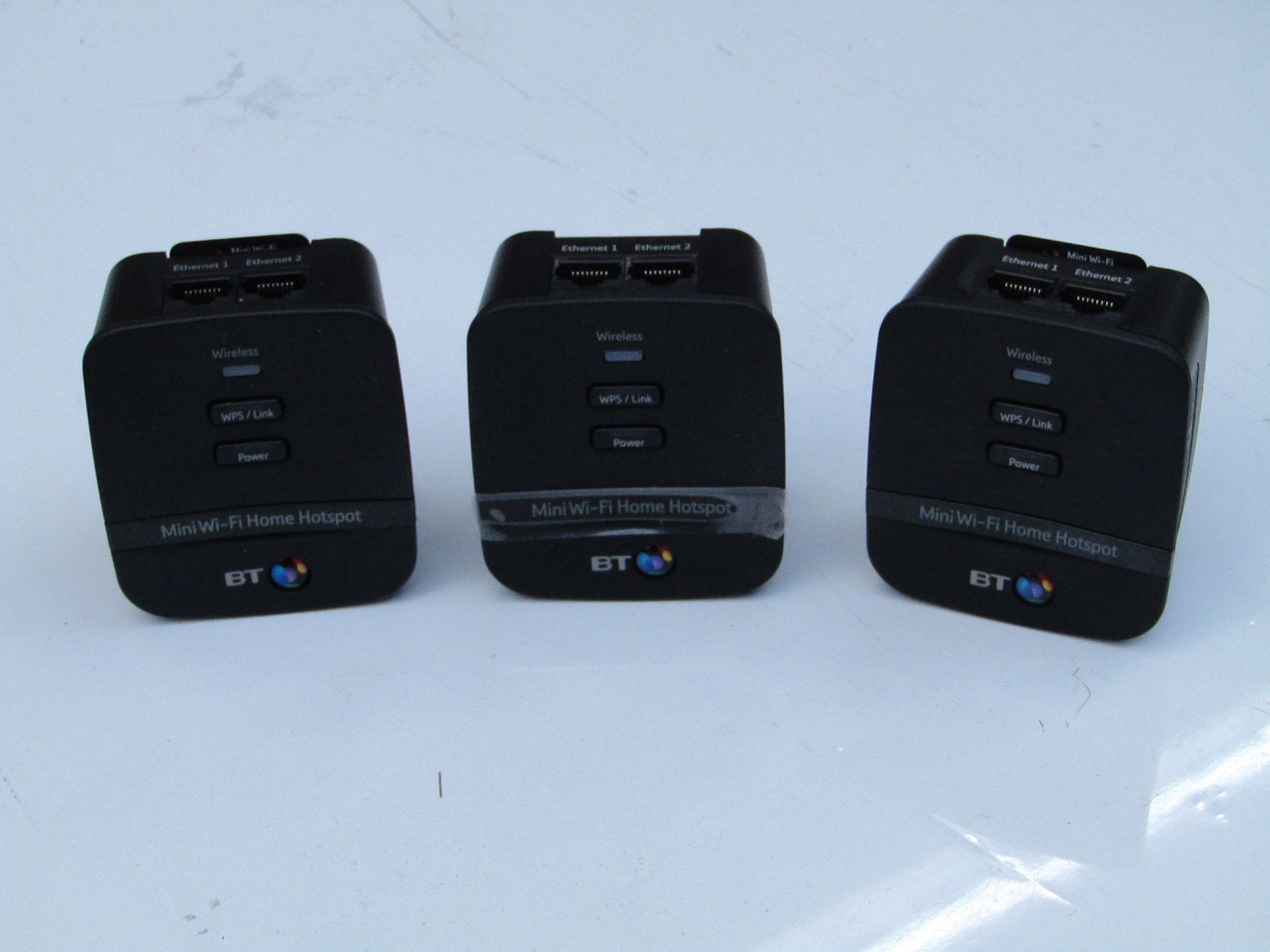 3x Bt Home Wifi Home Hotspot plug ins, boxed and unchecked