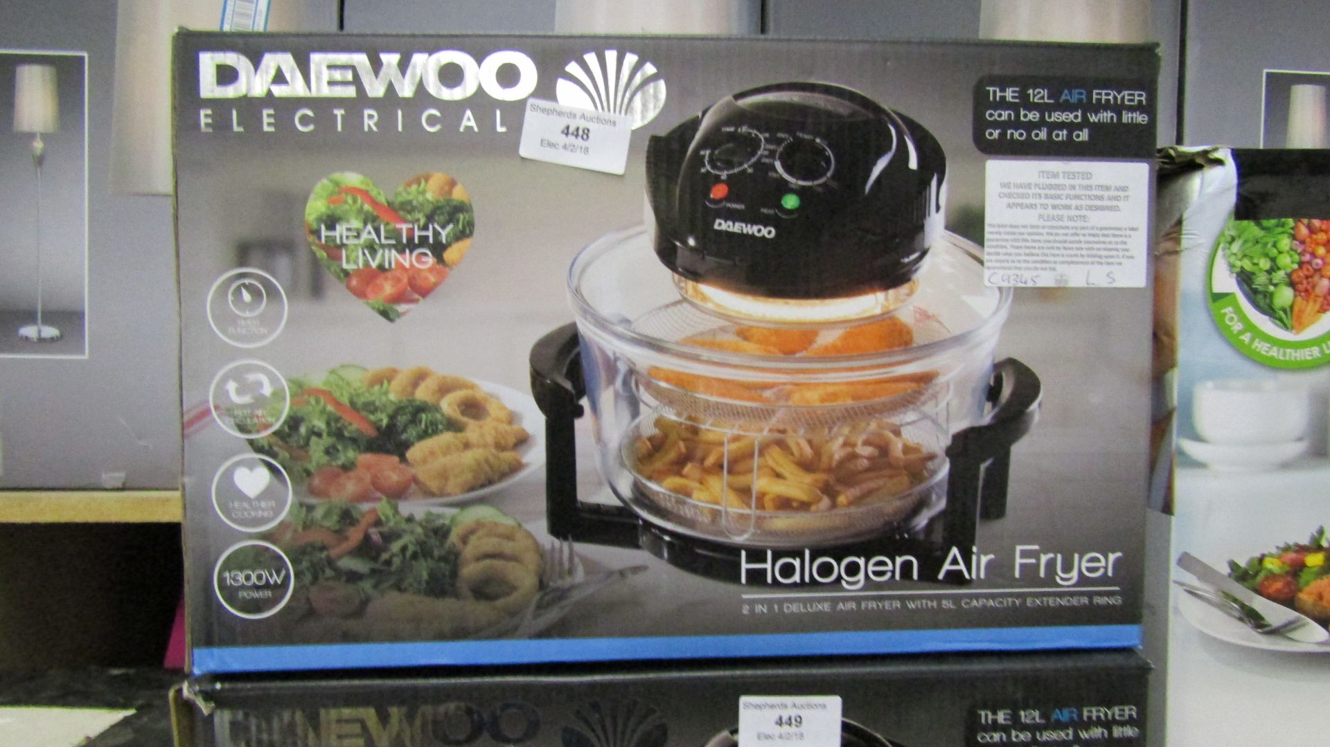 Daewoo Electricals 12l Halogen air fryer, tested working and boxed