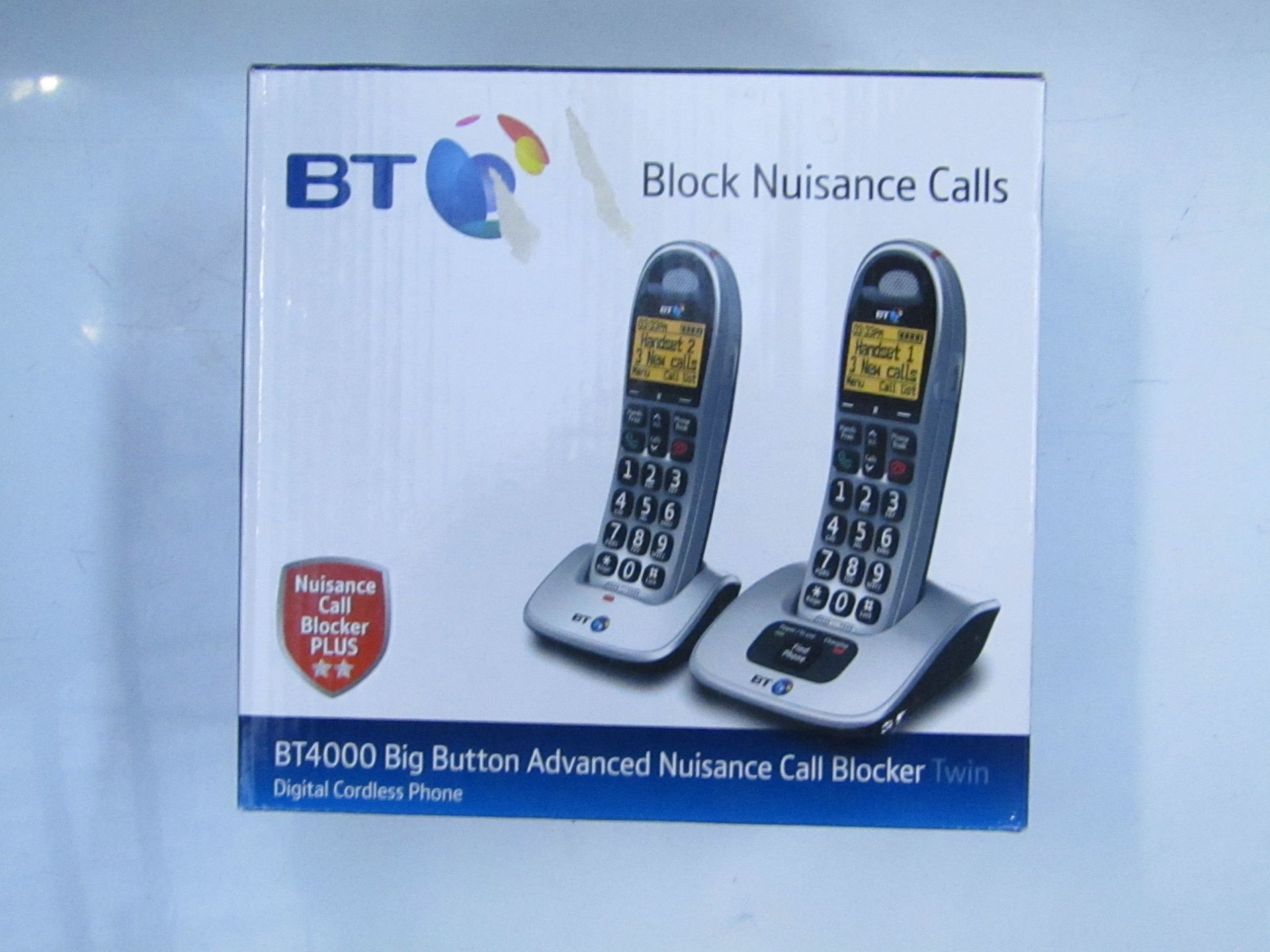 BT4000 Big Button twin set of Cordless Digital telephone with call Blocker, Boxed and Complete but