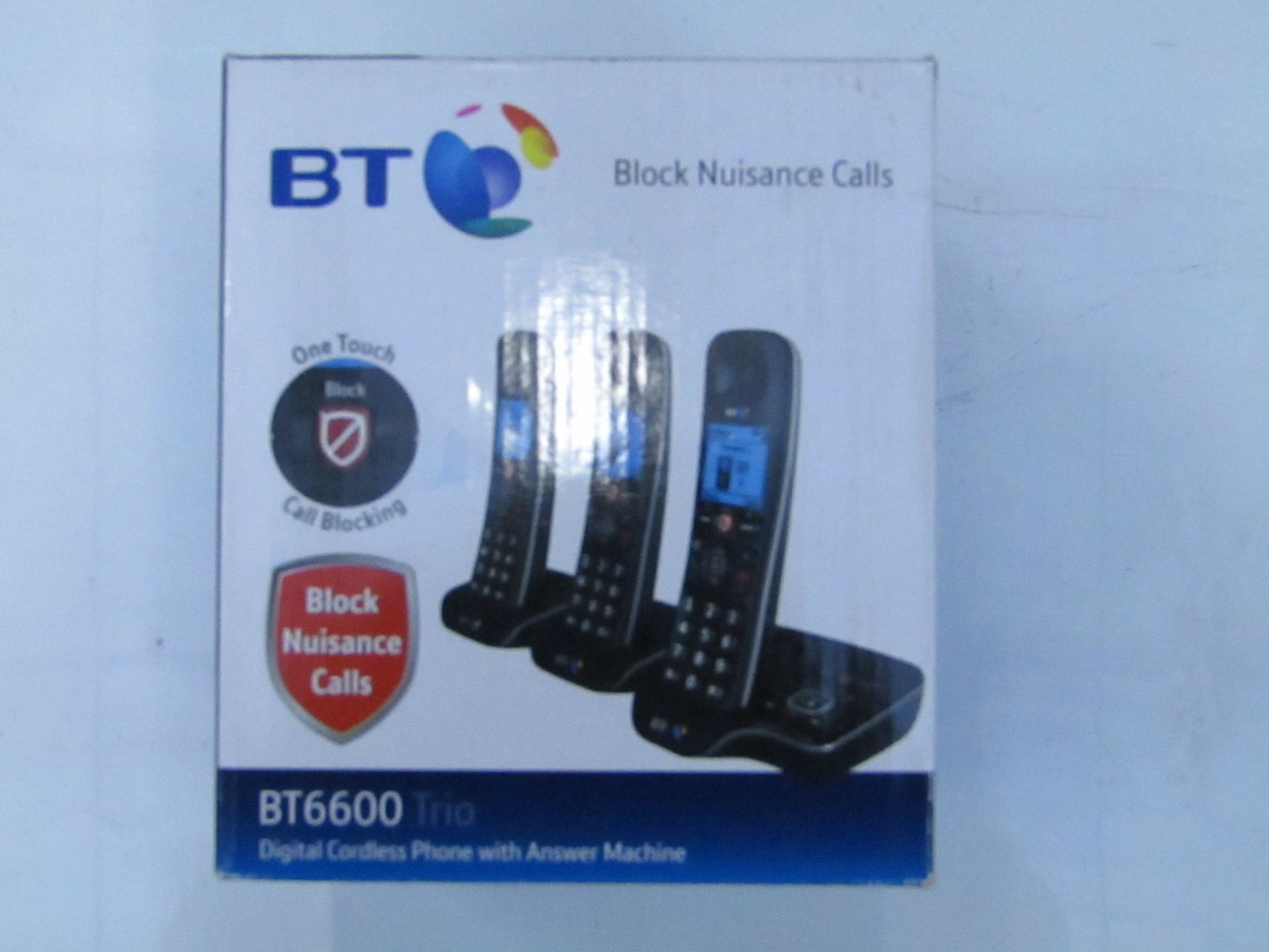 BT6600 Trio set of Cordless Digital telephone with call blocker, Boxed and Complete but unchecked